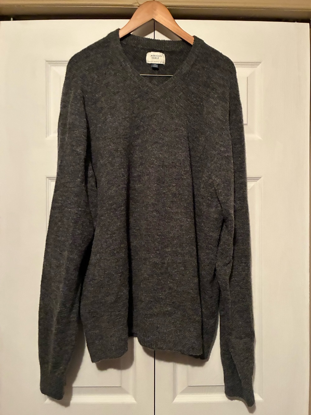 American Eagle Outfitters Men's Dark Gray Crewneck Sweater